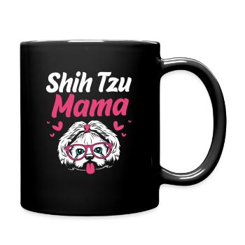 Shih Tzu - Tasse einfarbig - Schwarz - Rechts