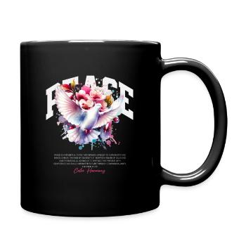Colombe aquarelle avec Floral Burst - Mug uni - noir - Droite