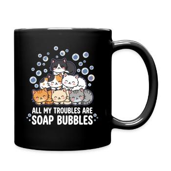 Tous mes soucis sont des bulles de savon - Mug uni - noir - Droite
