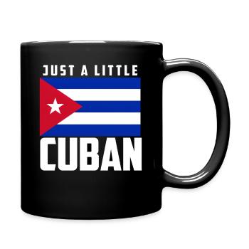 Just A Little Cuban Cuba Flag Cuban Pride - Full Colour Mug - black - Right