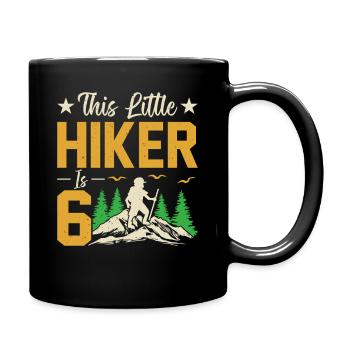 Hiking Kids 6th Birthday Adventure Hiking Kids - Full Colour Mug - black - Right