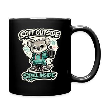Douceur à l’extérieur, acier à l’intérieur – Koala Streetart - Mug uni - noir - Droite