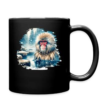 Motif du macaque japonais - Mug uni - noir - Droite