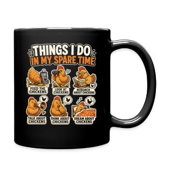 Passion Poules Humour Éleveur Ferme Rétro - Mug uni - noir - Droite