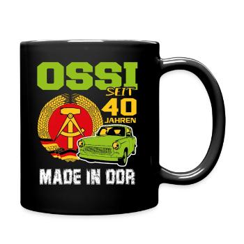 Geburtstag DDR Ossi Ost Produkt 40 Jahre - Tasse einfarbig - Schwarz - Rechts