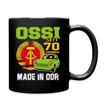 Geburtstag DDR Ossi Ost Produkt 70 Jahre - Tasse einfarbig - Schwarz - Rechts