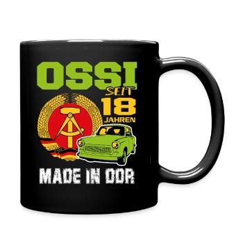 Geburtstag DDR Ossi Ost Produkt 18 Jahre - Tasse einfarbig - Schwarz - Rechts