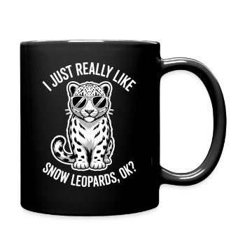 Dictions du léopard des neiges Cadeau mignon du léopard des neiges - Mug uni - noir - Droite
