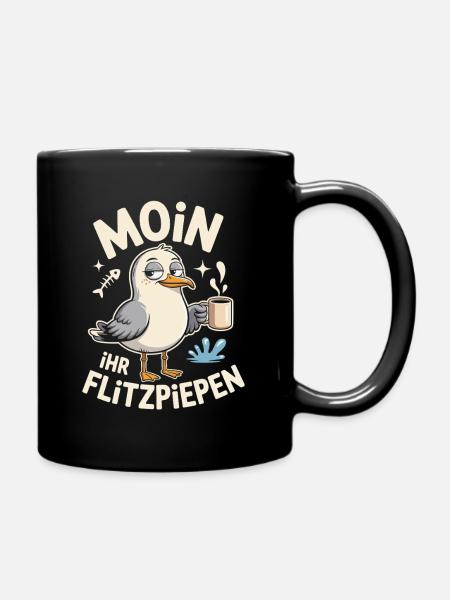 Moin Ihr Flitzpiepen Norddeutsch Hamburg Büro Moin - Tasse einfarbig - Schwarz