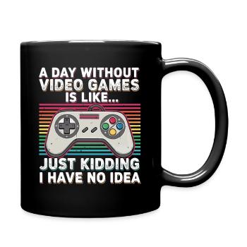 Retro Controller Humor Rainbow - Full Colour Mug - black - Right