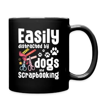 Chiens et albums de repas - Mug uni - noir - Droite