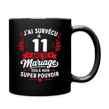 Survécu 11 ans de mariage - Mug uni - noir - Droite