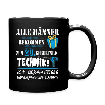 20. Geburtstag Handwerker Technik Werkzeug - Tasse einfarbig - Schwarz - Rechts