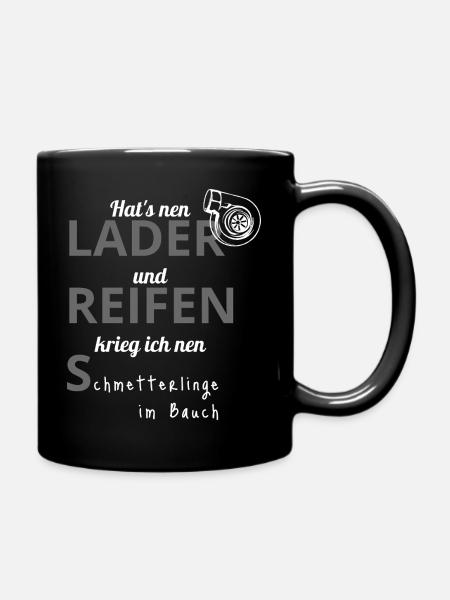 Lader und Reifen - Tasse einfarbig - Schwarz