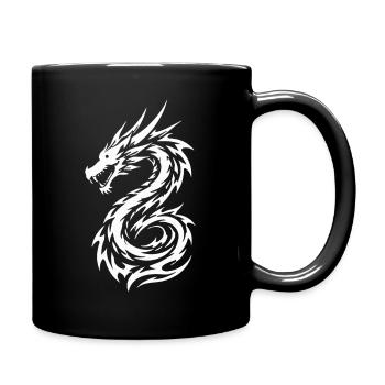 Drache Tribal Tattoo Style Style - Tasse einfarbig - Schwarz - Rechts