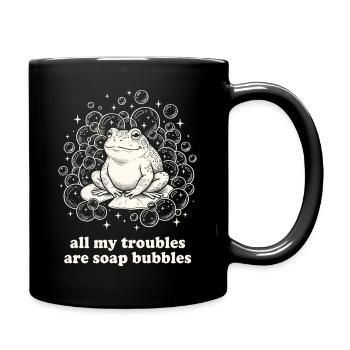 Tous mes soucis sont des bulles de savon - Mug uni - noir - Droite