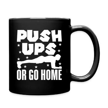 Les accros à la salle font des pompes ou des exercices de calistenie pour rentrer chez eux - Mug uni - noir - Droite