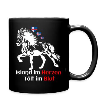Island im Herzen Tölt im Blut - Islandpferdefans - Tasse einfarbig - Schwarz - Rechts