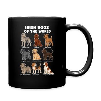 Irish Dog Breeds Cute Cartoon Diagram - Full Colour Mug - black - Right