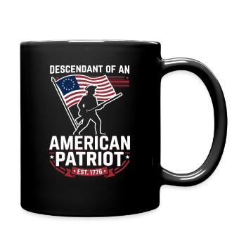 Descendant d’un patriote de la Revol américaine - Mug uni - noir - Droite