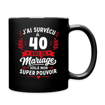 Survivant du mariage à 40 ans - Mug uni - noir - Droite