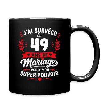 49 Ans de Mariage: Super Pouvoir - Mug uni - noir - Droite