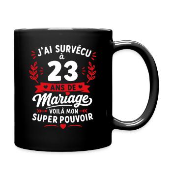 J'ai survécu à 23 ans de mariage - Mug uni - noir - Droite