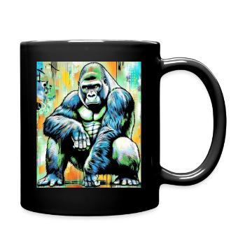 Gorilla - Tasse einfarbig - Schwarz - Rechts