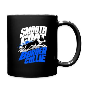 Border Collie, Border Collie à poil lisse - Mug uni - noir - Droite