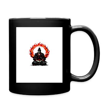 Flame Circle Samurai Mediation - Full Colour Mug - black - Right