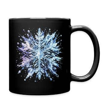 Flocon de Neige Cristal Glacé Splash Art - Mug uni - noir - Droite