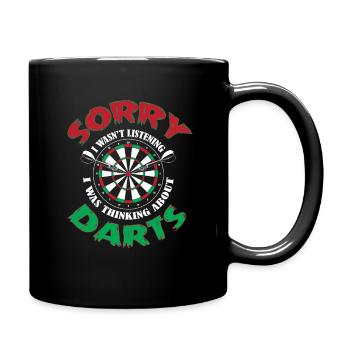 Dart Dartboard Dartpfeil - Tasse einfarbig - Schwarz - Rechts