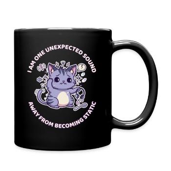 One Unexpected Sound Away From Becoming Static - Full Colour Mug - black - Right