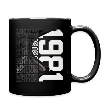 45 JAHRE ALT LIMITED EDITION 1981 45. GEBURTSTAG - Tasse einfarbig - Schwarz - Rechts