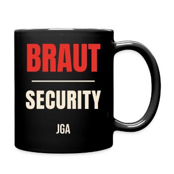 Braut Security Team JGA Junggesellinnenabschied - Tasse einfarbig - Schwarz - Rechts