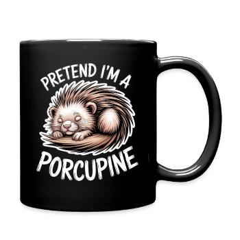Stachelschweine Sprüche Stachelschweine Geschenk - Tasse einfarbig - Schwarz - Rechts