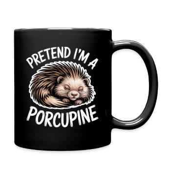 Stachelschweine Sprüche Stachelschweine Geschenk - Tasse einfarbig - Schwarz - Rechts