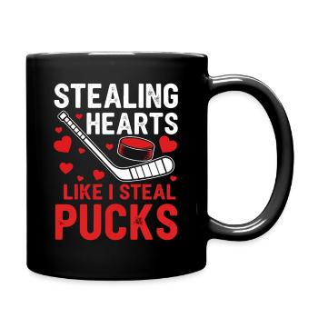 Voler des cœurs comme des palets - Mug uni - noir - Droite