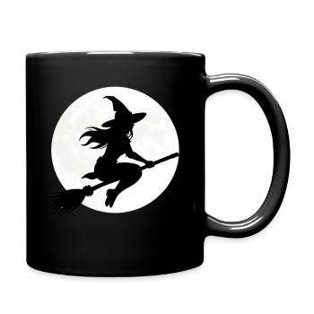 Witch Broom Full Moon Halloween Costume Gift - Full Colour Mug - black - Right