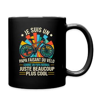 Papa Cycliste Vélo VTT Rétro Cool - Mug uni - noir - Droite