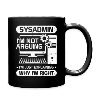 administrateur système, je ne discute pas, j’explique juste - Mug uni - noir - Droite