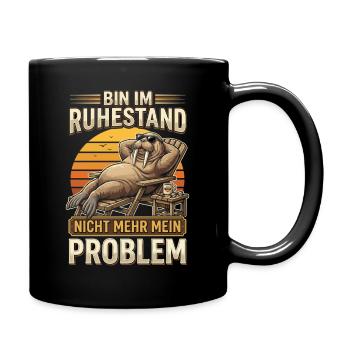 Ruhestand Walross Relax-Design - Tasse einfarbig - Schwarz - Rechts