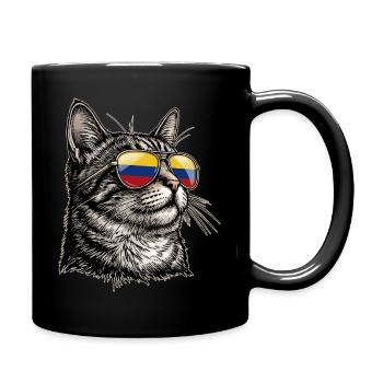 Colombian Cat Flag Colombia - Full Colour Mug - black - Right