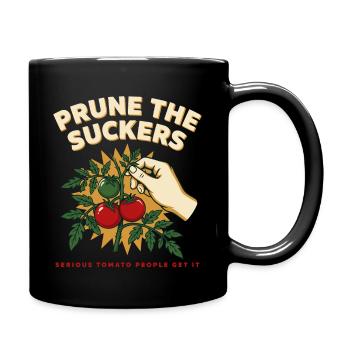 Tomato Plant: Prune the Suckers Shirt - Full Colour Mug - black - Right