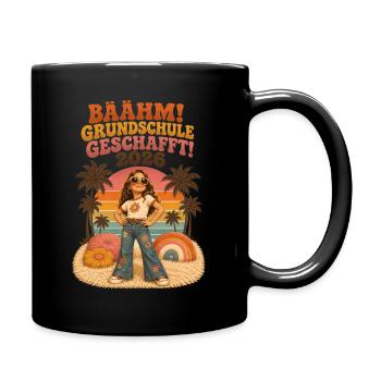Retro Abschluss 2026 Grundschule - Tasse einfarbig - Schwarz - Rechts