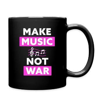 Make Music Not War - Full Colour Mug - black - Right