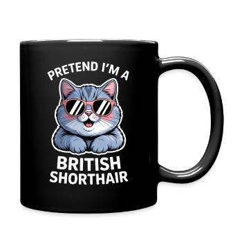 Dictons britanniques à poil court : cadeau drôle de chat - Mug uni - noir - Droite