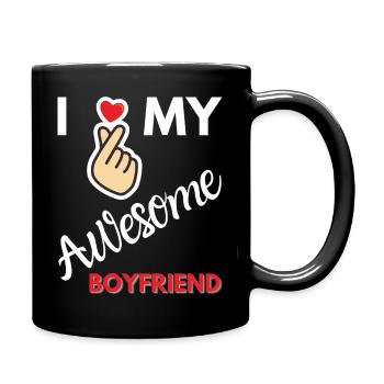 I Love My Awesome Boyfriend Gift - Full Colour Mug - black - Right