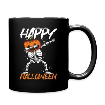 Happy Halloween Skeleton Halloween Pumpkin dab dan - Tasse einfarbig - Schwarz - Rechts