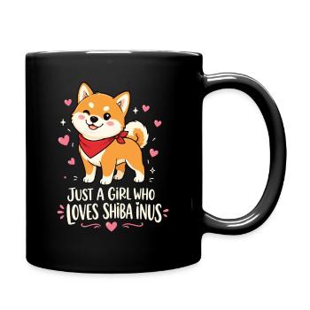 Girl Loves Shiba Inus Doge Kawaii Mom - Full Colour Mug - black - Right